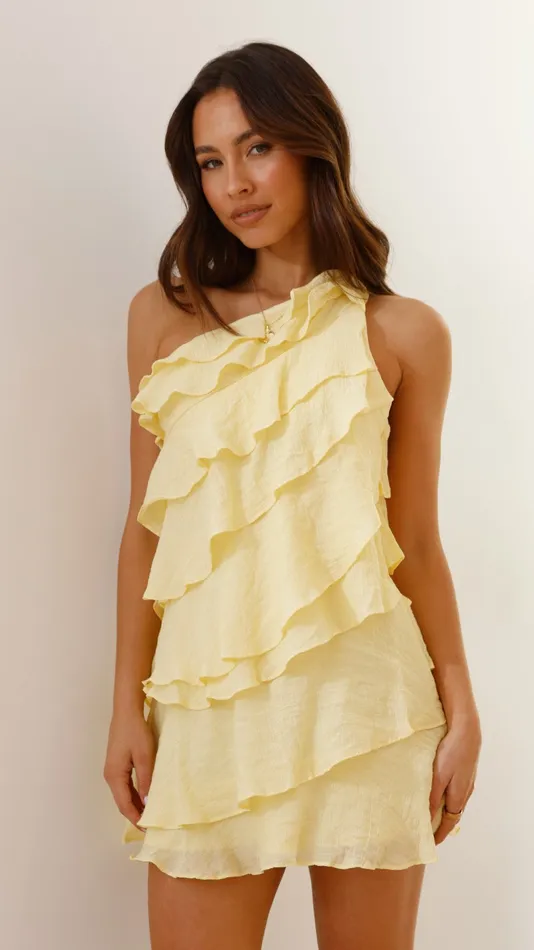 Billy J Dresses Women Cassidi Mini Dress 8211 Lemon