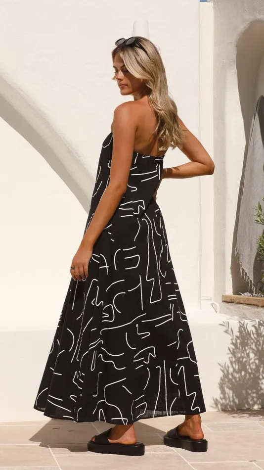 Billy J Dresses Women Connie Maxi Dress 8211 Black Swirl