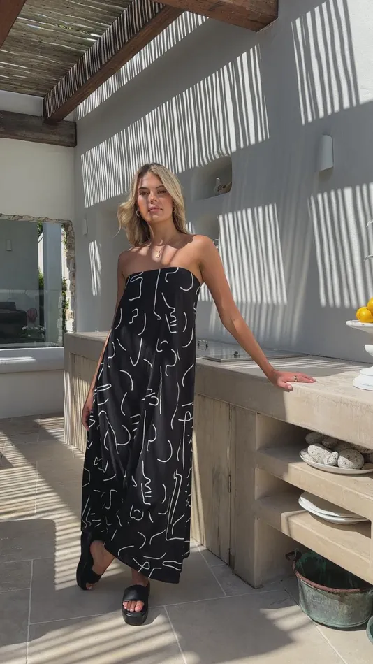 Billy J Dresses Women Connie Maxi Dress 8211 Black Swirl