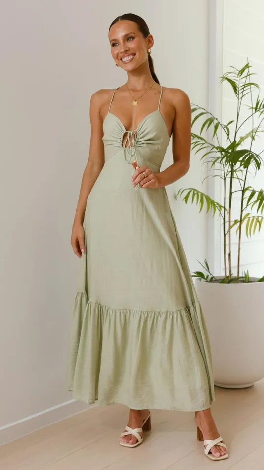 Billy J Dresses Women Dabney Maxi Dress 8211 Sage