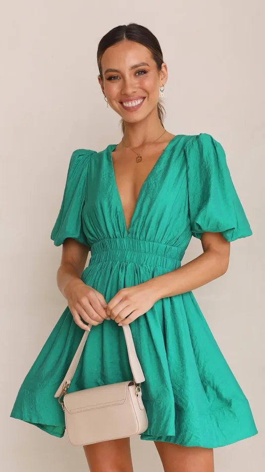 Billy J Dresses Women Erin Mini Dress 8211 Emerald
