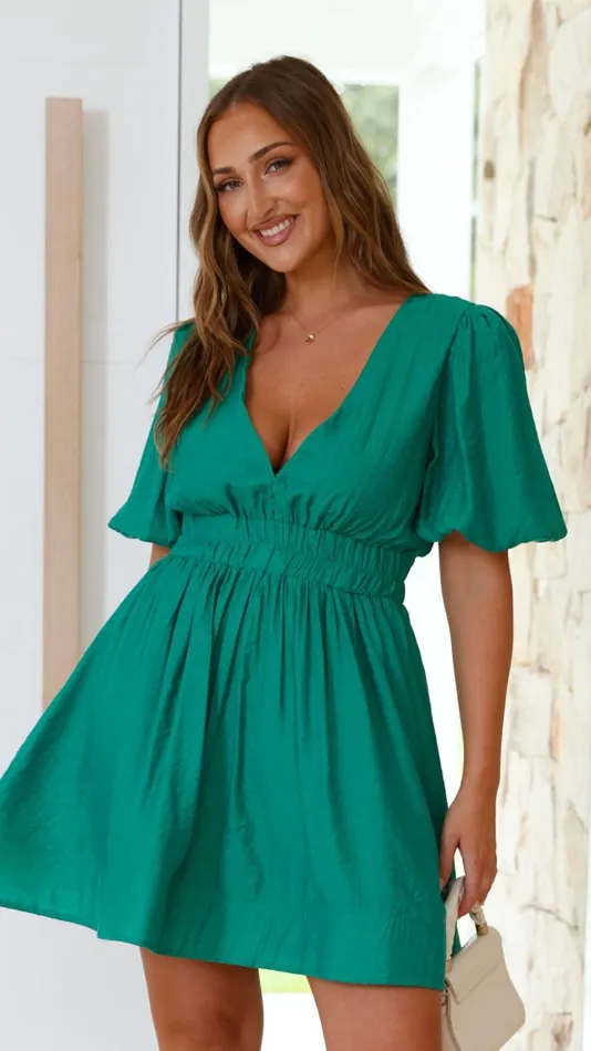 Billy J Dresses Women Erin Mini Dress 8211 Emerald