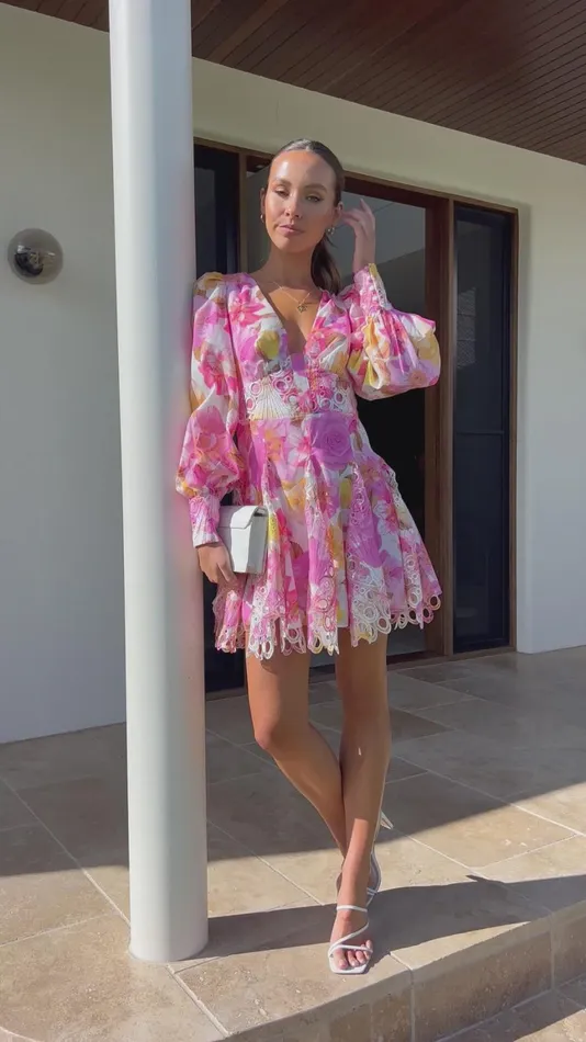 Billy J Dresses Women Felicity Mini Dress 8211 Pink Floral
