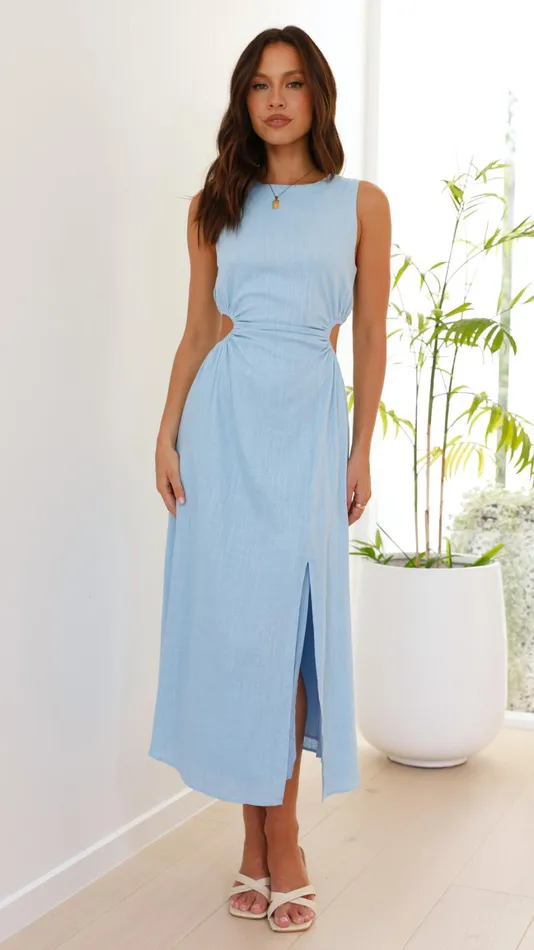 Billy J Dresses Women Jamila Midi Dress 8211 Light Blue