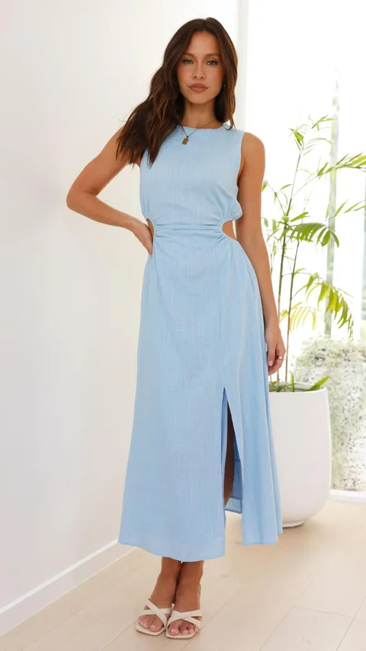 Billy J Dresses Women Jamila Midi Dress 8211 Light Blue