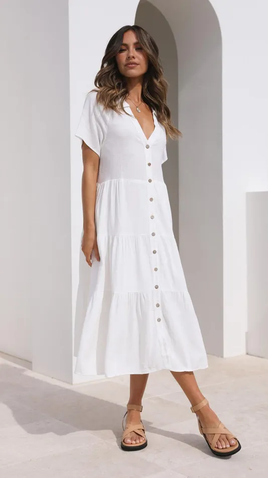 Billy J Dresses Women Kimberly Midi Dress 8211 White
