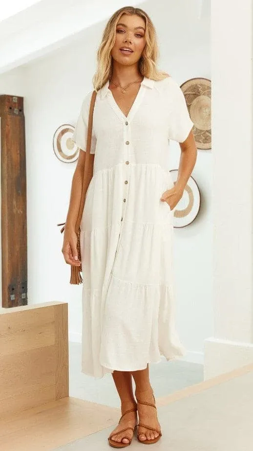 Billy J Dresses Women Kimberly Midi Dress 8211 White