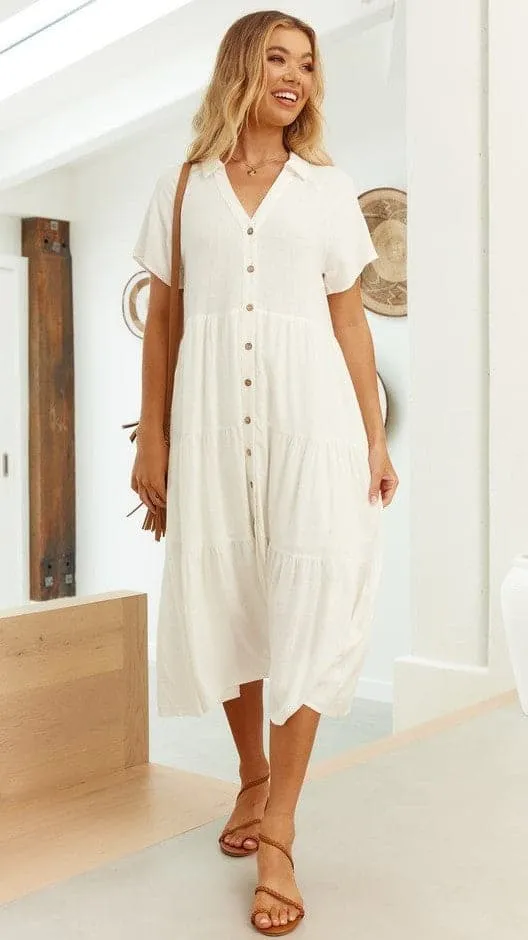 Billy J Dresses Women Kimberly Midi Dress 8211 White