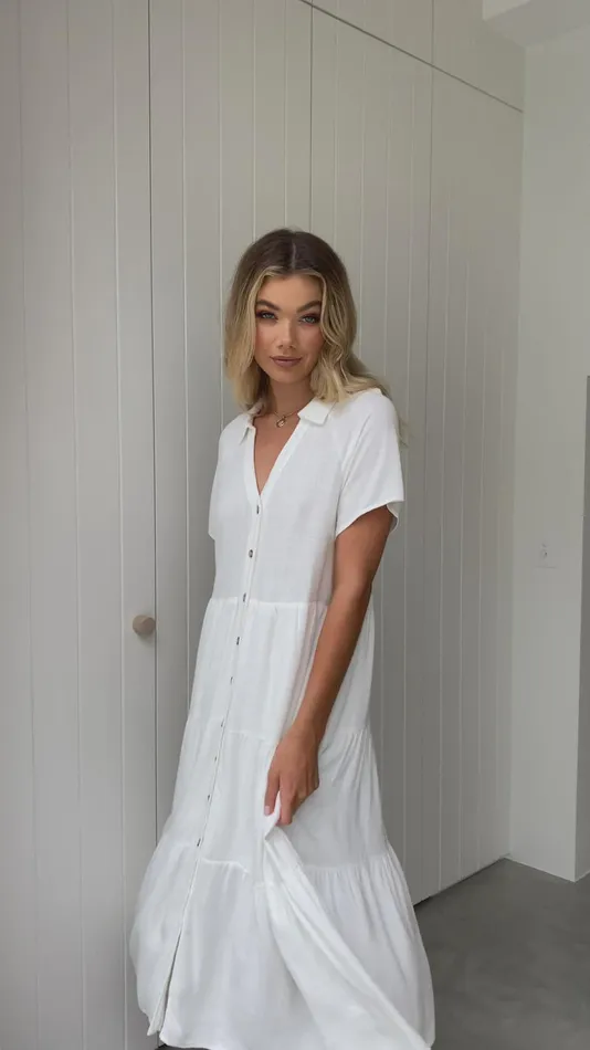 Billy J Dresses Women Kimberly Midi Dress 8211 White