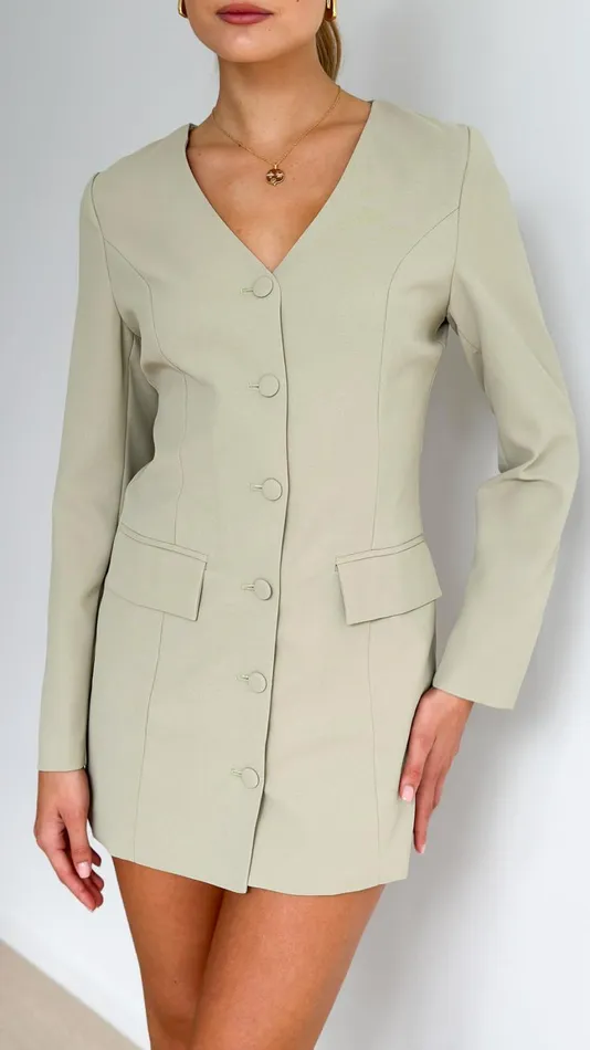 Billy J Dresses Women Madelaine Long Sleeve Mini Dress 8211 Sage
