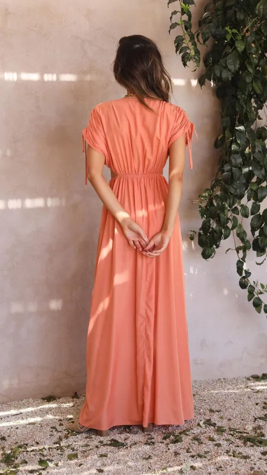 Billy J Dresses Women Marilyn Maxi Dress 8211 Tangerine