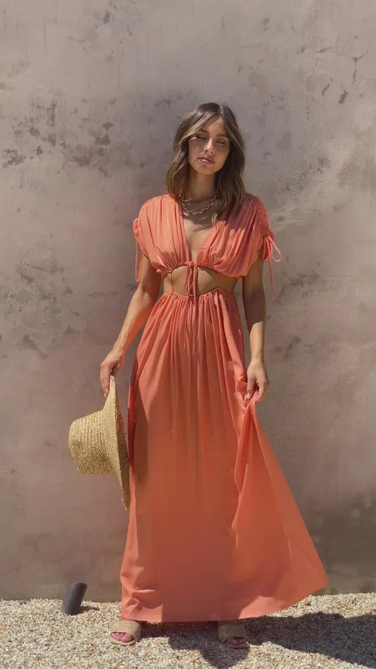 Billy J Dresses Women Marilyn Maxi Dress 8211 Tangerine