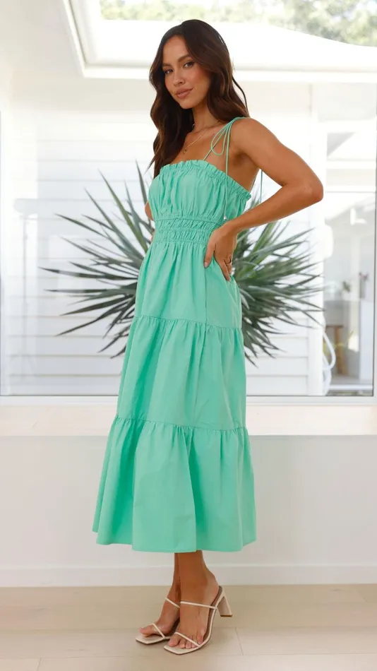 Billy J Dresses Women Samaya Midi Dress 8211 Green