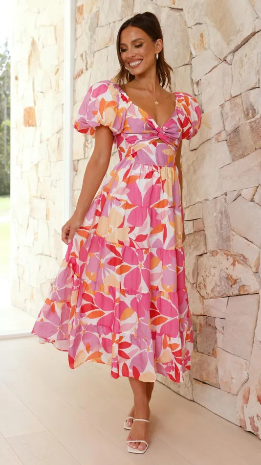 Billy J Dresses Women Zahrah Maxi Dress 8211 Pink Lilac Floral