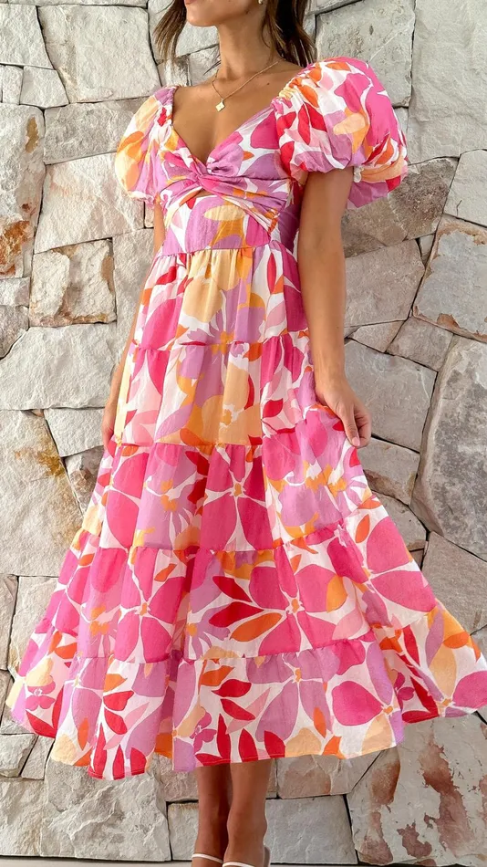 Billy J Dresses Women Zahrah Maxi Dress 8211 Pink Lilac Floral