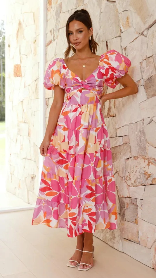 Billy J Dresses Women Zahrah Maxi Dress 8211 Pink Lilac Floral