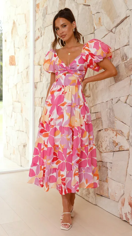 Billy J Dresses Women Zahrah Maxi Dress 8211 Pink Lilac Floral