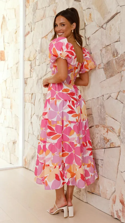 Billy J Dresses Women Zahrah Maxi Dress 8211 Pink Lilac Floral