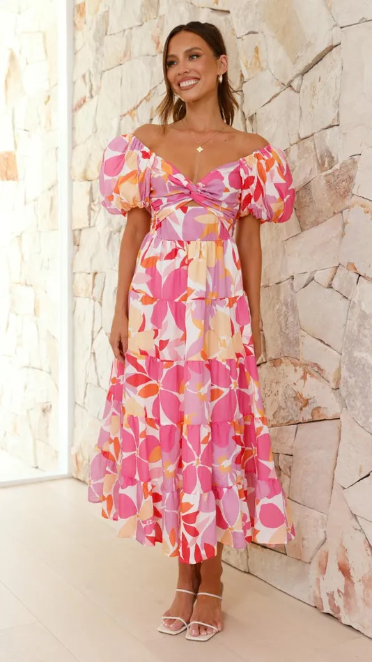Billy J Dresses Women Zahrah Maxi Dress 8211 Pink Lilac Floral