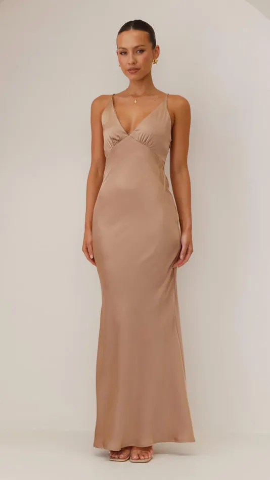 Billy J Dresses Women Ziah Maxi Dress 8211 Latte
