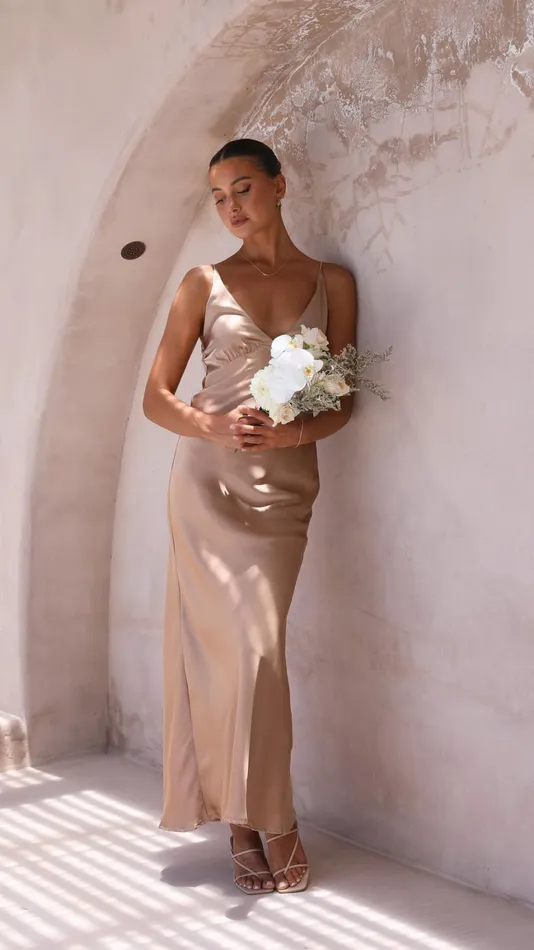 Billy J Dresses Women Ziah Maxi Dress 8211 Latte