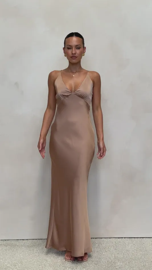 Billy J Dresses Women Ziah Maxi Dress 8211 Latte