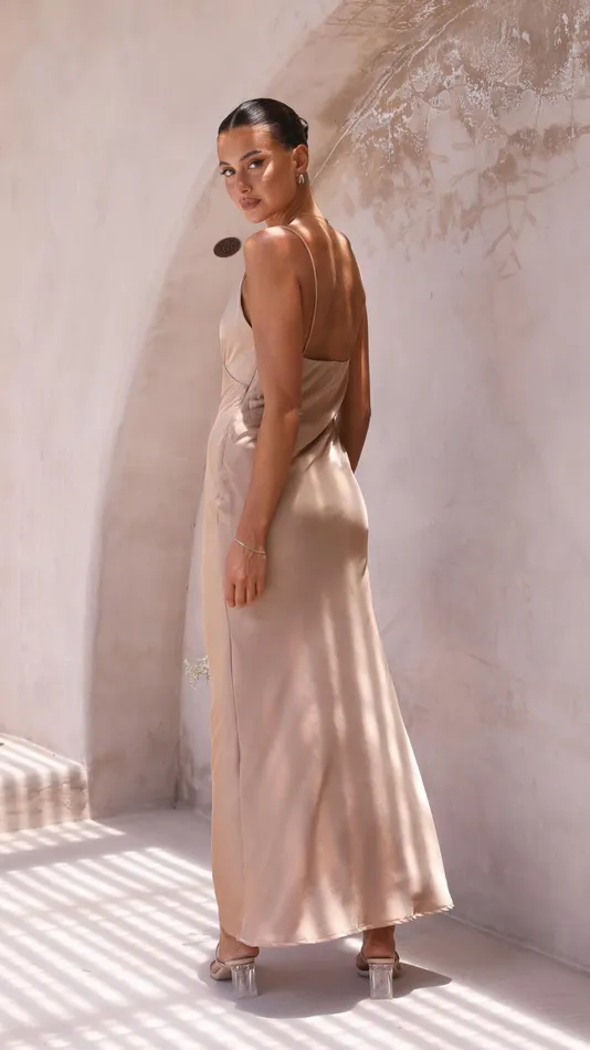 Billy J Dresses Women Ziah Maxi Dress 8211 Latte