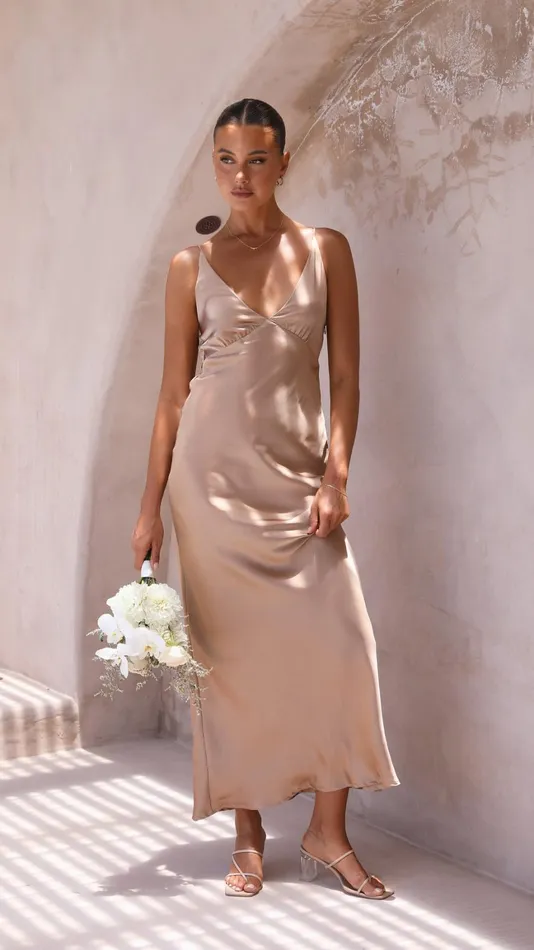 Billy J Dresses Women Ziah Maxi Dress 8211 Latte