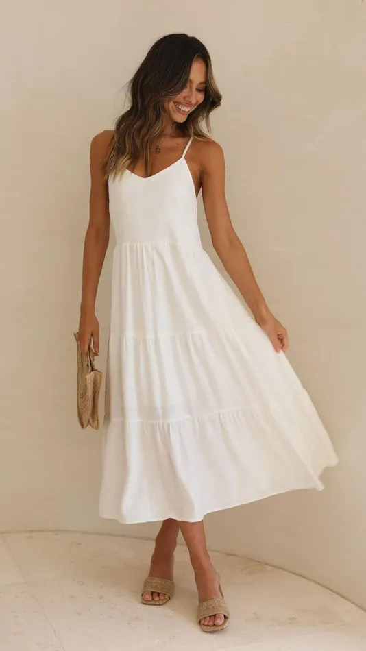 Billy J Dresses Women Zoey Midi Dress 8211 White