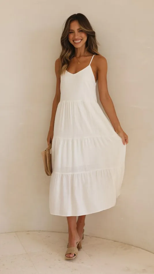 Billy J Dresses Women Zoey Midi Dress 8211 White