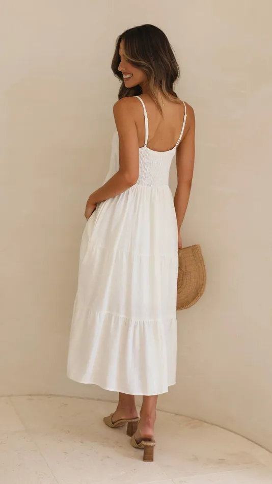 Billy J Dresses Women Zoey Midi Dress 8211 White