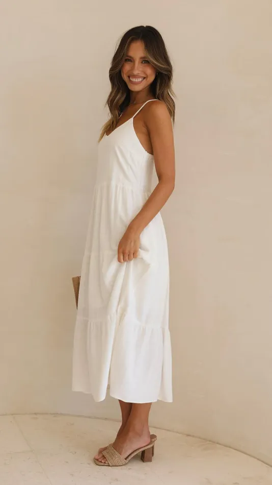 Billy J Dresses Women Zoey Midi Dress 8211 White
