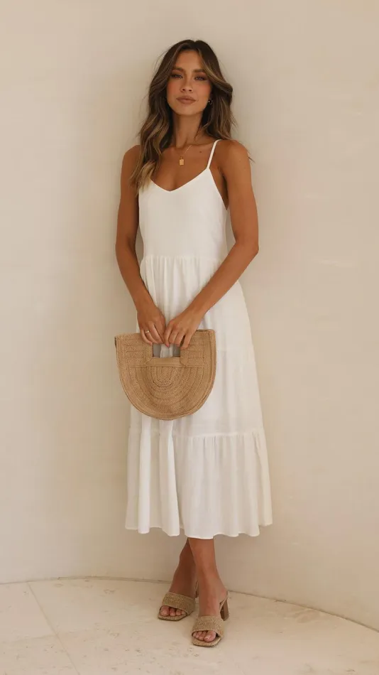 Billy J Dresses Women Zoey Midi Dress 8211 White