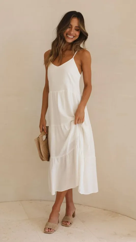 Billy J Dresses Women Zoey Midi Dress 8211 White