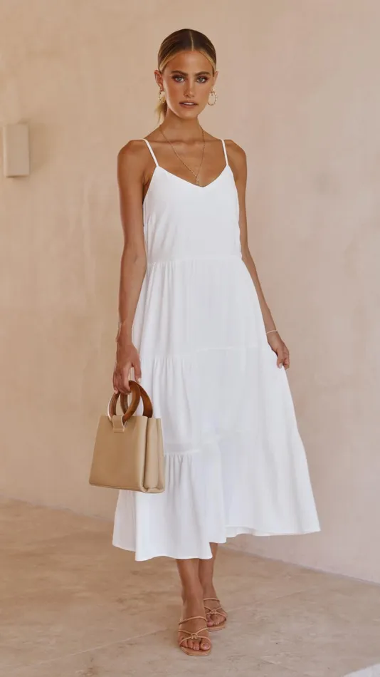 Billy J Dresses Women Zoey Midi Dress 8211 White