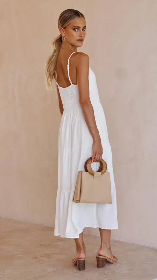 Billy J Dresses Women Zoey Midi Dress 8211 White