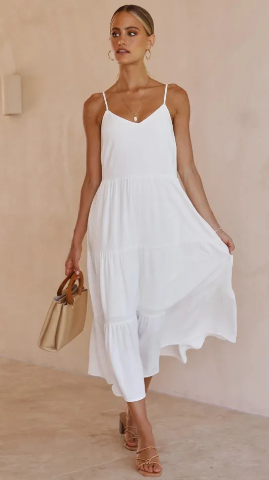Billy J Dresses Women Zoey Midi Dress 8211 White