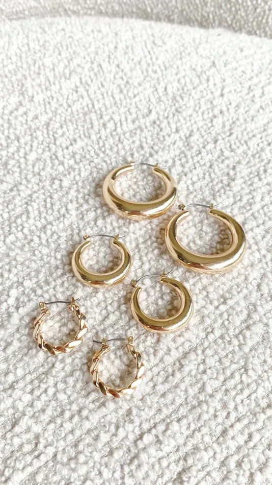 Billy J Earrings Women Classic Hoop Set 8211 Gold