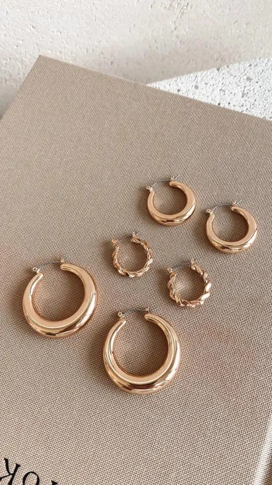 Billy J Earrings Women Classic Hoop Set 8211 Gold Billy J Earrings Women Classic Hoop Set 8211 Gold