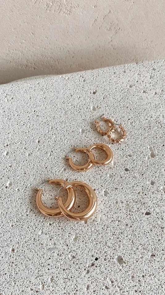 Billy J Earrings Women Classic Hoop Set 8211 Gold Billy J Earrings Women Classic Hoop Set 8211 Gold
