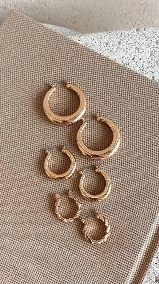 Billy J Earrings Women Classic Hoop Set 8211 Gold Billy J Earrings Women Classic Hoop Set 8211 Gold