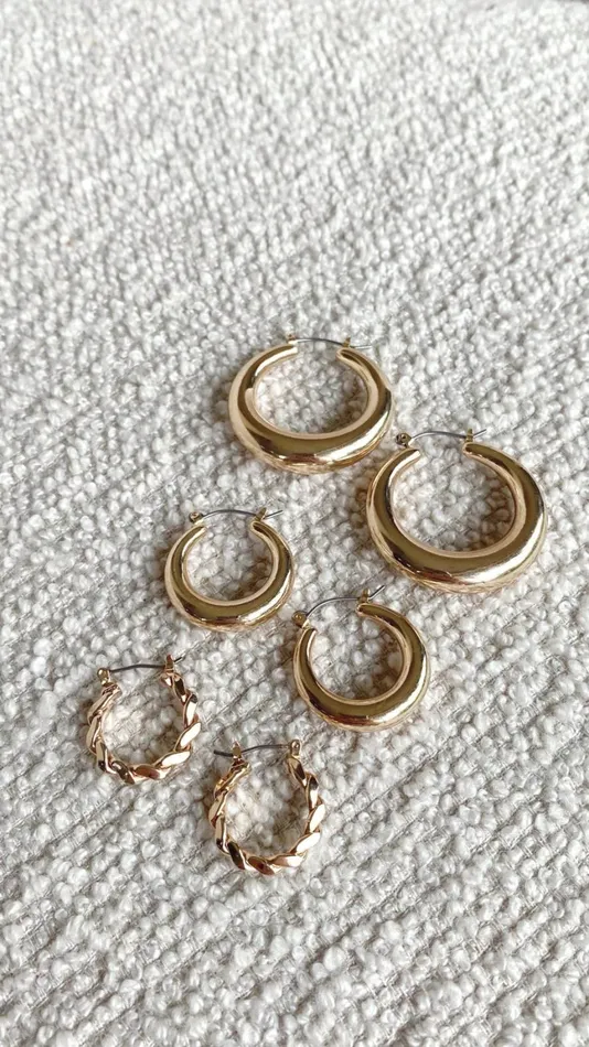Billy J Earrings Women Classic Hoop Set 8211 Gold Billy J Earrings Women Classic Hoop Set 8211 Gold