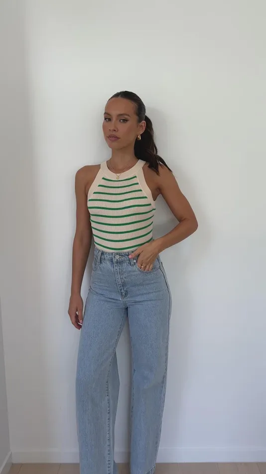 Billy J Knitwear Women Zuri Top 8211 GreenCream