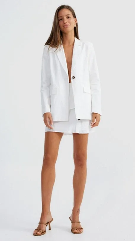 Billy J Outerwear Women Hale Linen Blazer 8211 White