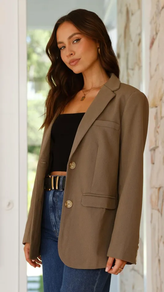 Billy J Outerwear Women Jacinth Blazer 8211 Brown