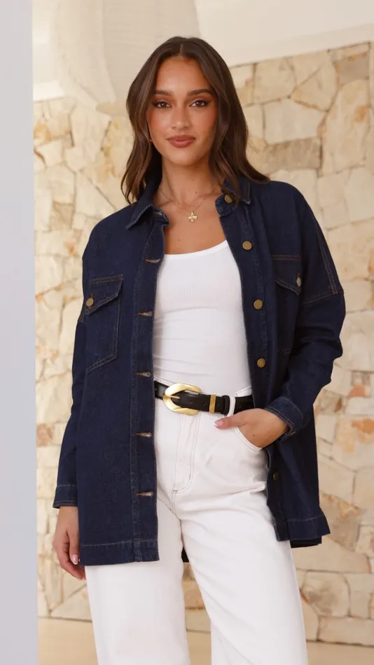 Billy J Outerwear Women Nafasi Jacket 8211 Indigo Denim