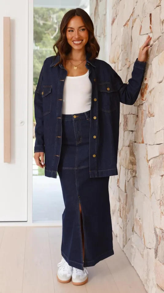 Billy J Outerwear Women Nafasi Jacket 8211 Indigo Denim