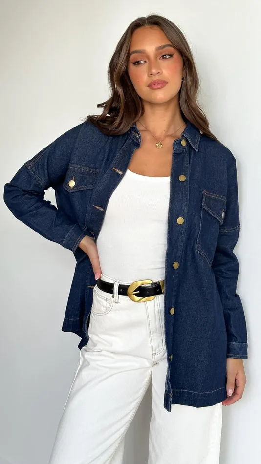 Billy J Outerwear Women Nafasi Jacket 8211 Indigo Denim