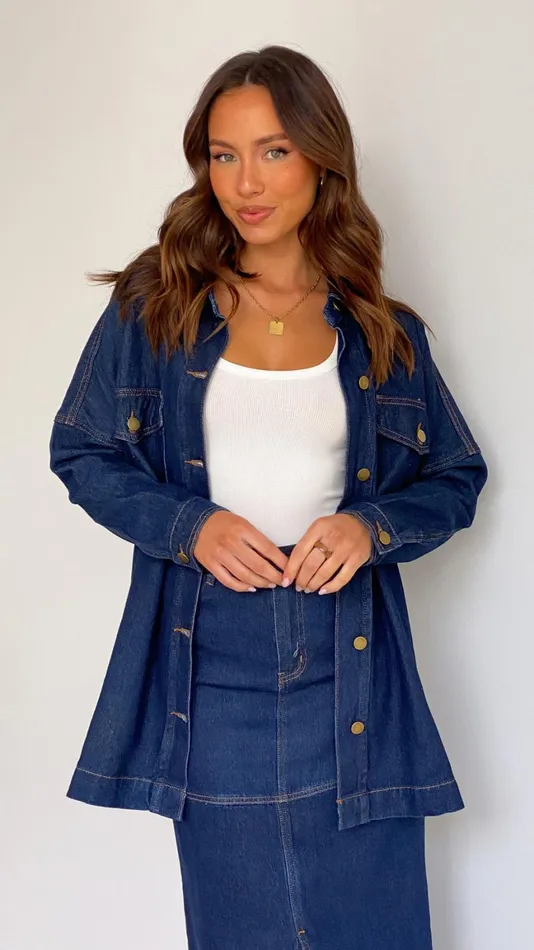 Billy J Outerwear Women Nafasi Jacket 8211 Indigo Denim