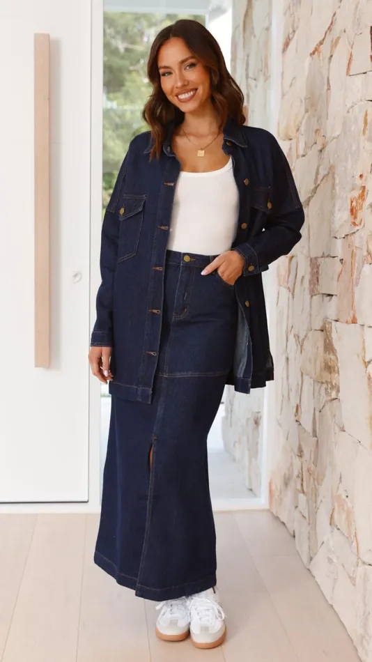 Billy J Outerwear Women Nafasi Jacket 8211 Indigo Denim